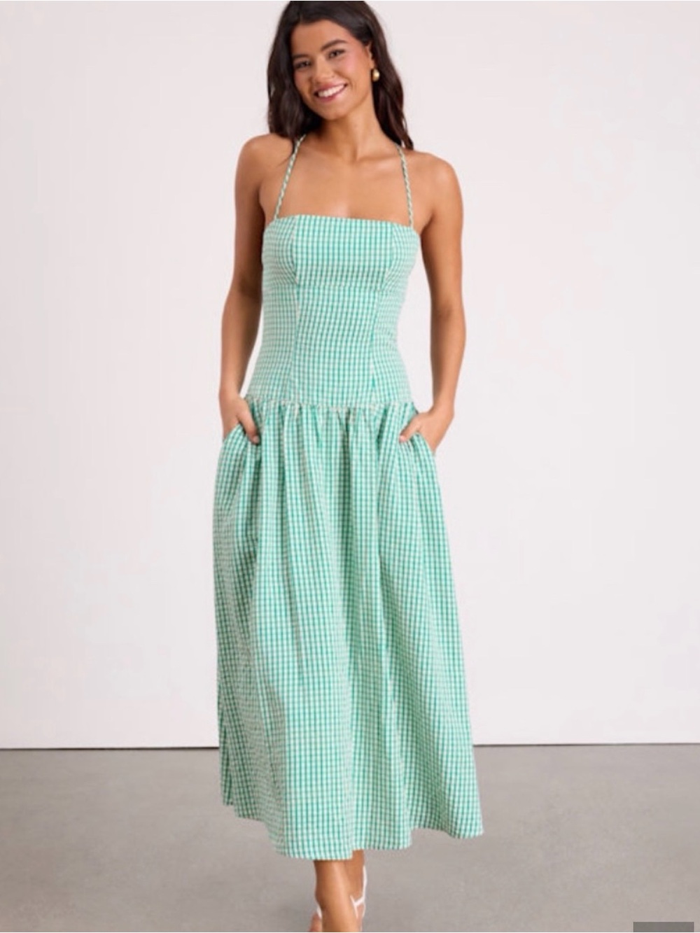 Lulu’s Green Gingham Dress
